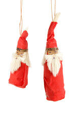Festive Red Gnome Santa Holiday Ornaments