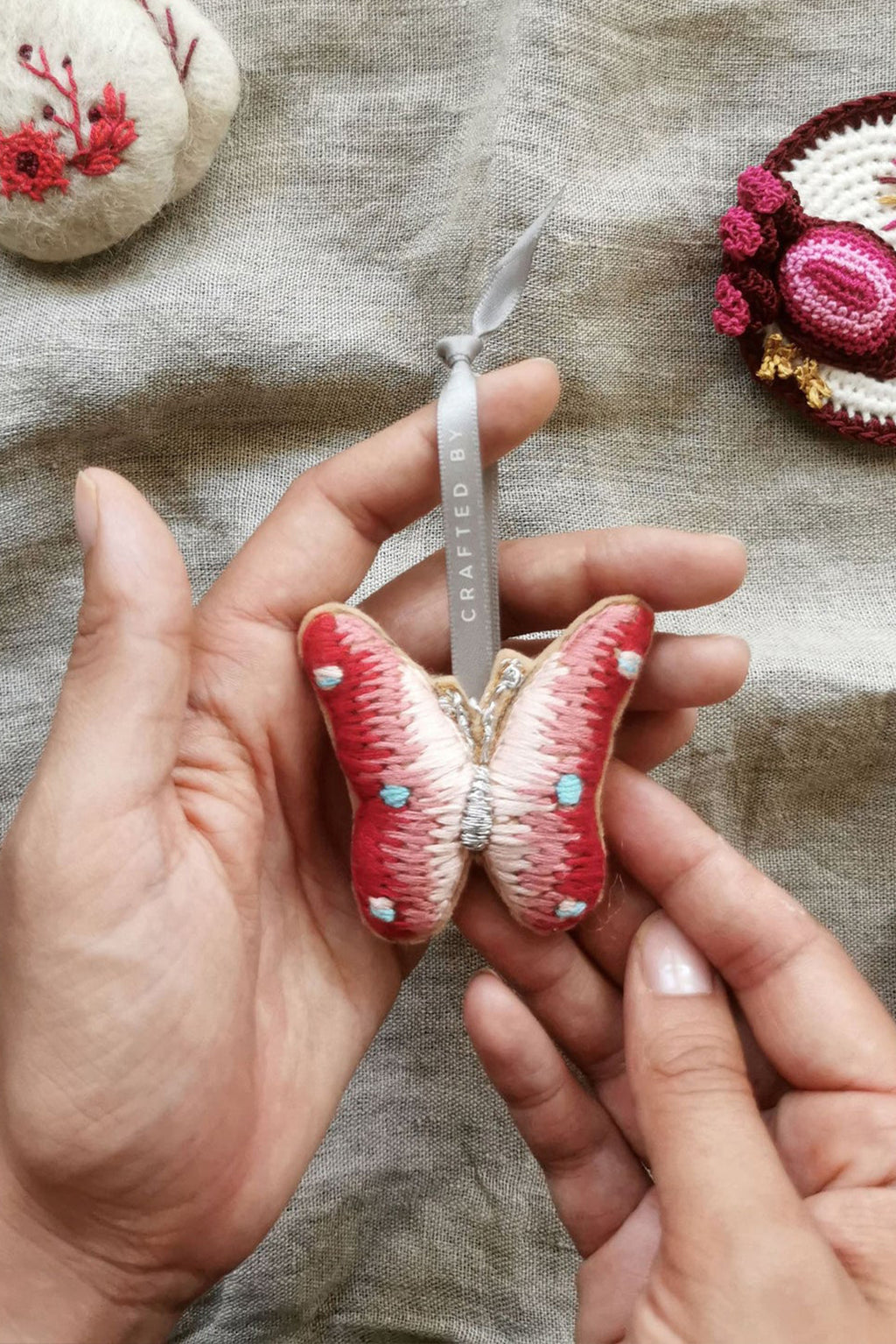 MADE51 Vibrant Butterfly Ornament,  Crafted by Syrian refugees living in Lebanon