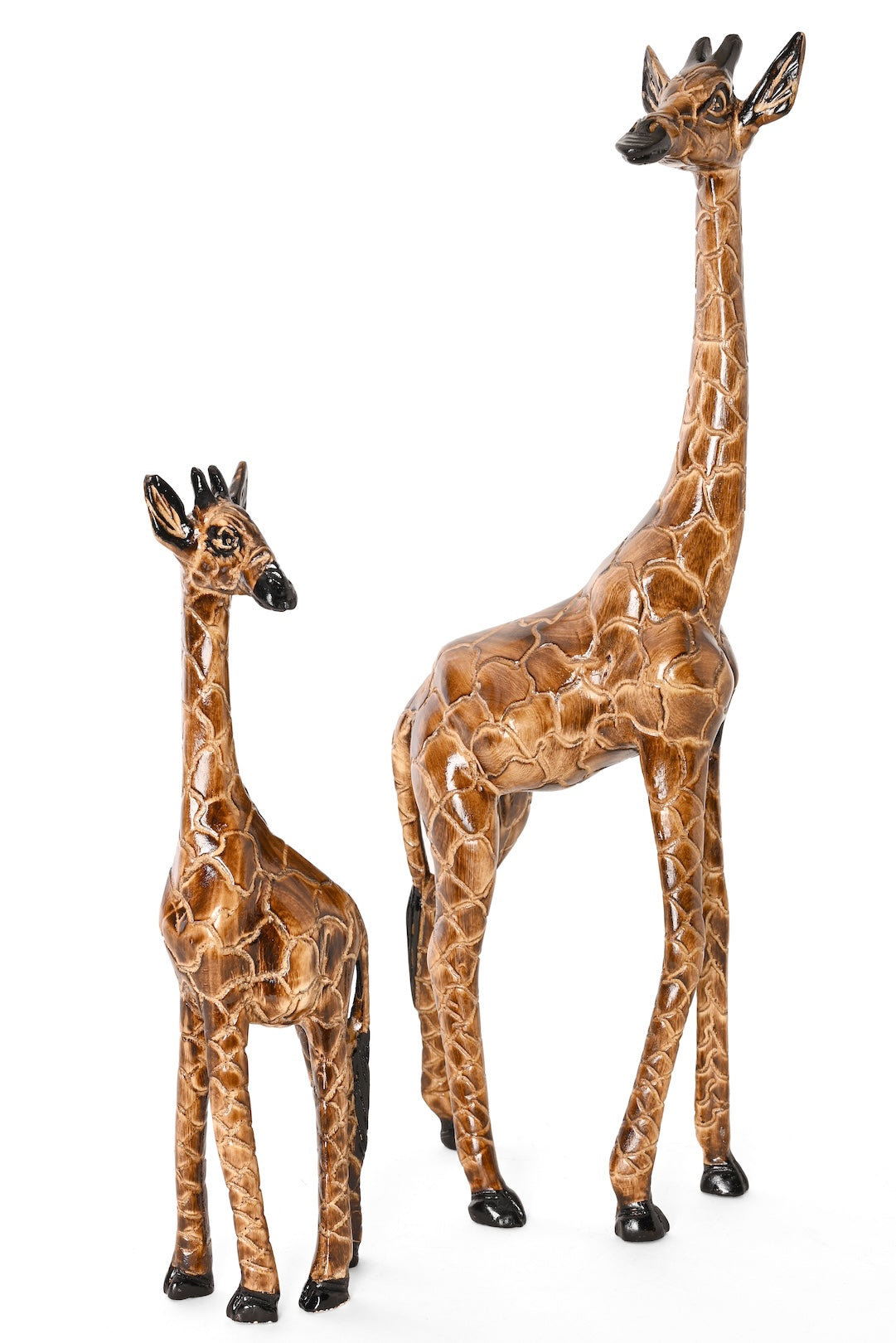 Kenyan Jacaranda Wood Giraffe Sculptures – African Modern