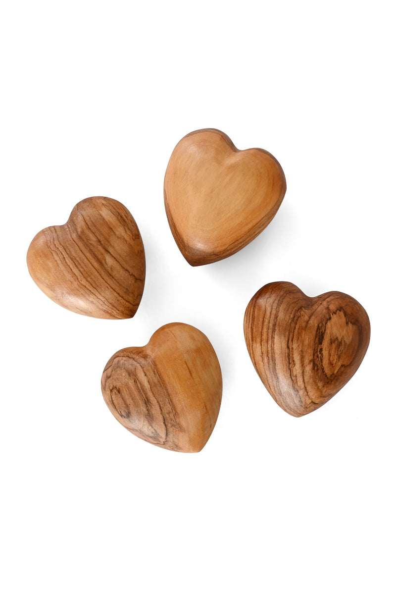 Hand Carved Wild Olive Wood Hearts - Valentine's Day Gifts
