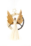 Banana Fiber Moon and Star Angel Ornament