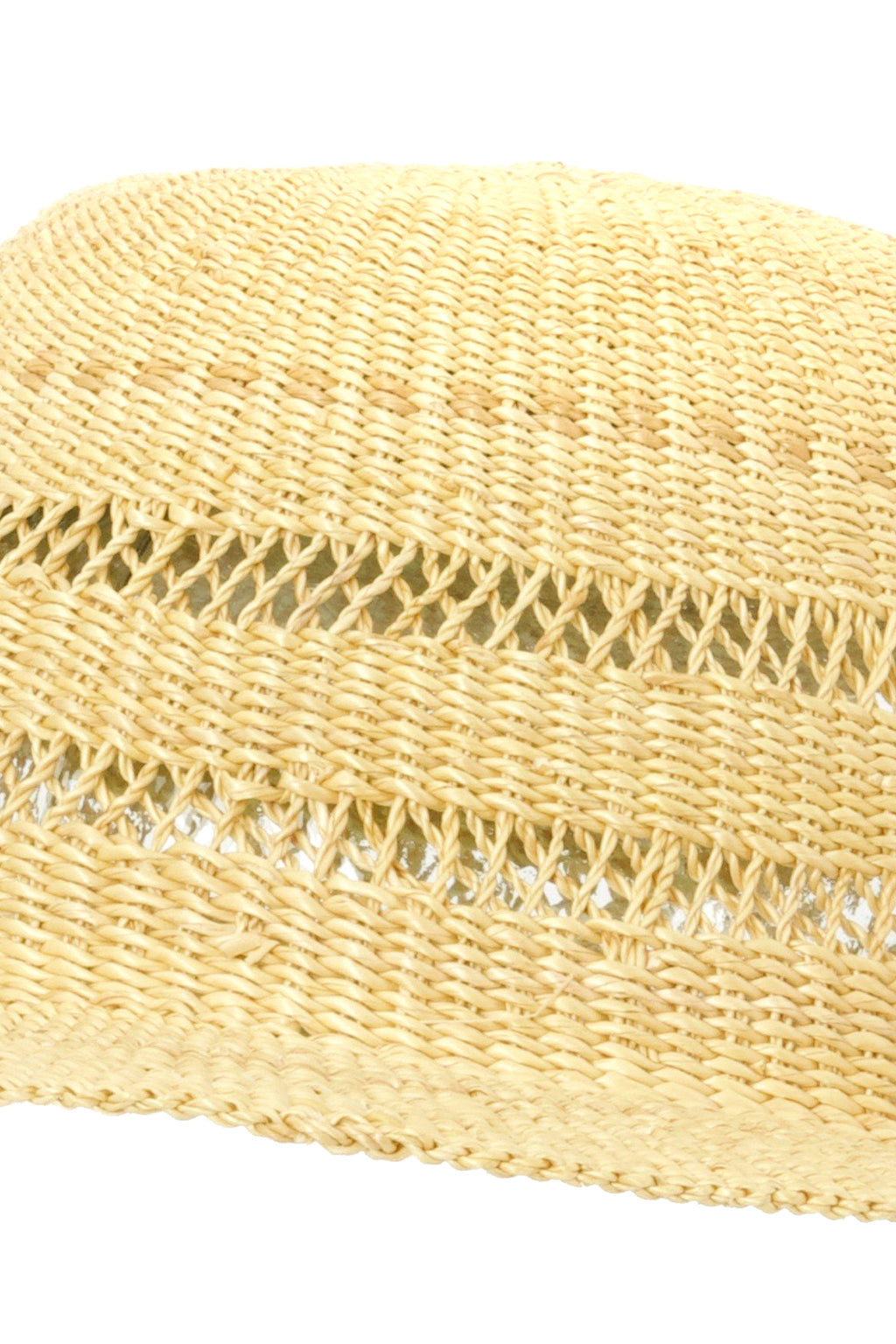 Lace Weave Short Brimmed Straw Hat with Strap