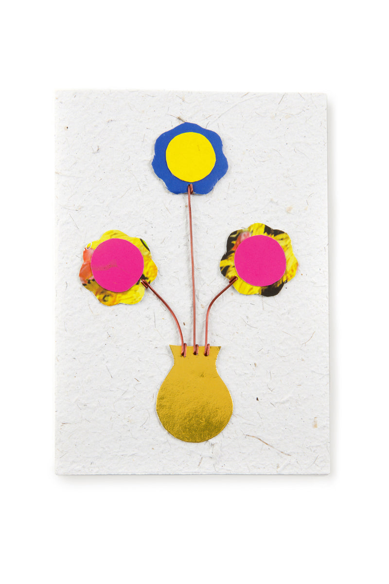 Recycled Metal Flower Vase Note Card Swahili Wholesale
