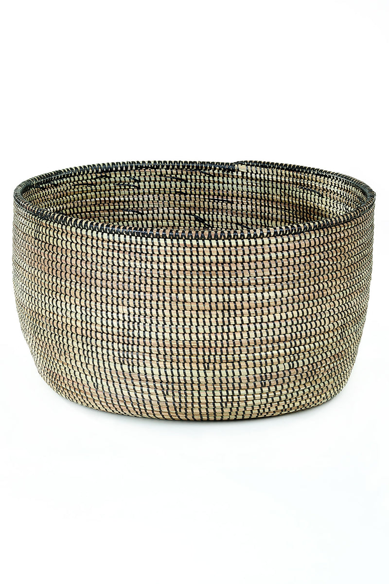 Solid Black Knitting Basket