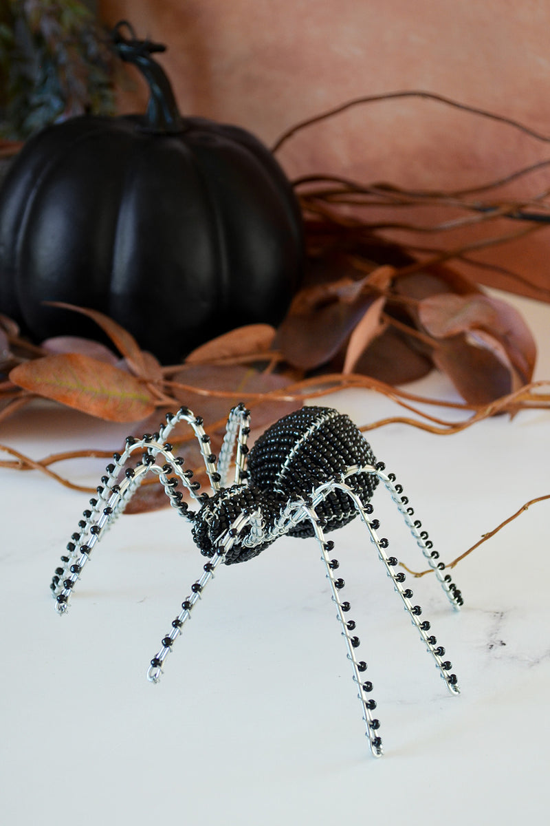 Black Beaded Spider Sculpture – Swahili Wholesale