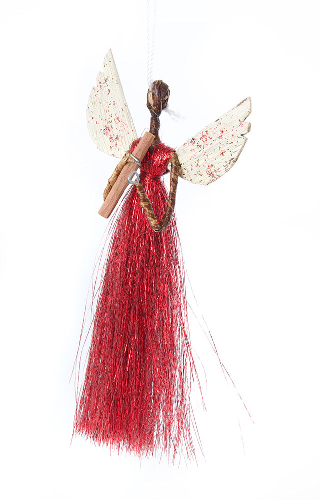 Banana Fiber & Red Thread Angel Ornament Default Title