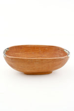 Small Shallow Oval Olive Wood Bowl with Batik Bone
