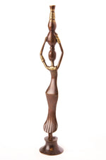 Burkina Bronze Noble by Nature Woman with a Water Gourd Sculpture