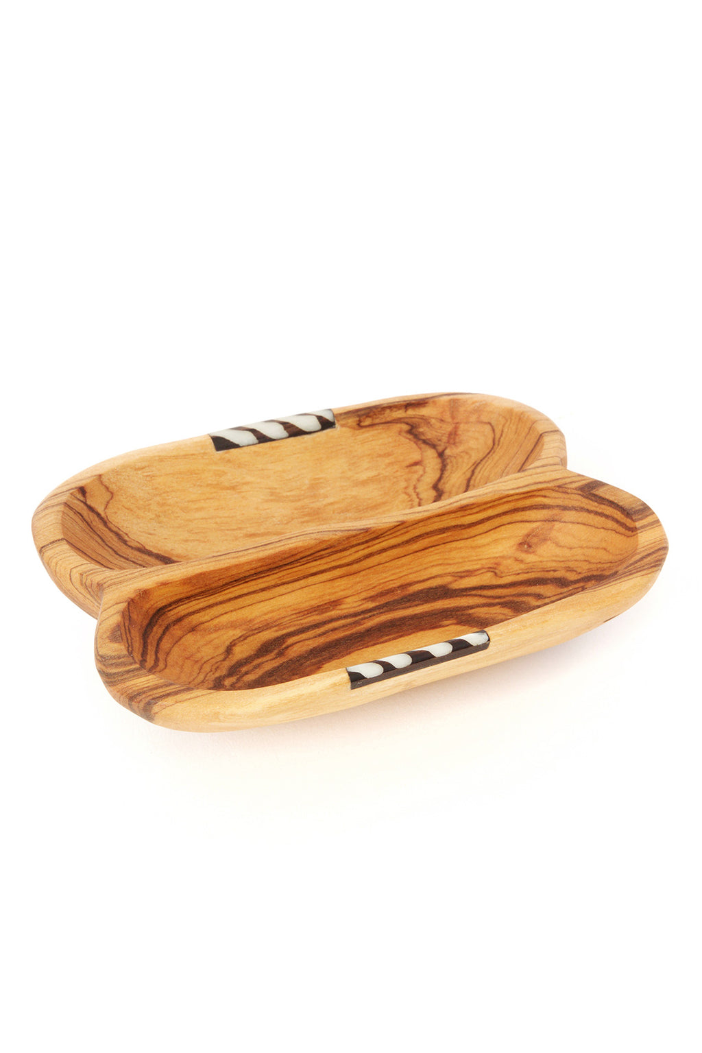 Wild Olive Wood & Cow Bone Side by Side Condiment Dish Default Title
