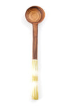 Wild Olive Wood Spoon with Golden Batik Bone Handle