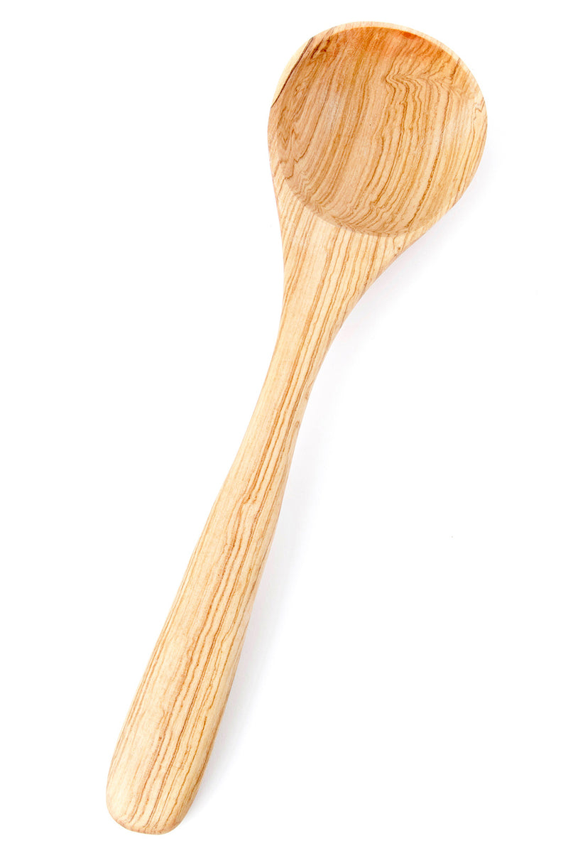 Contoured Wild Olive Wood Cooking Spoon Default Title