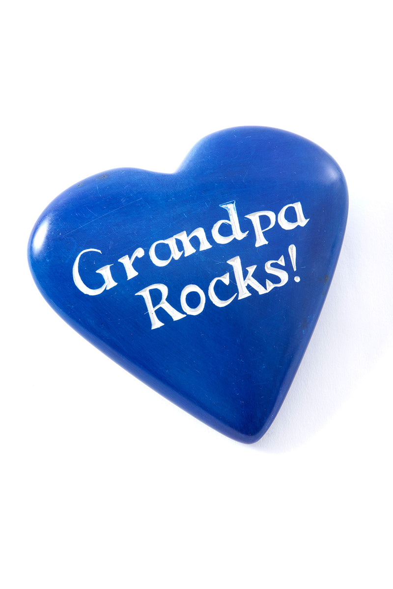 Kisii Stone Celebration Heart: Grandpa Rocks!