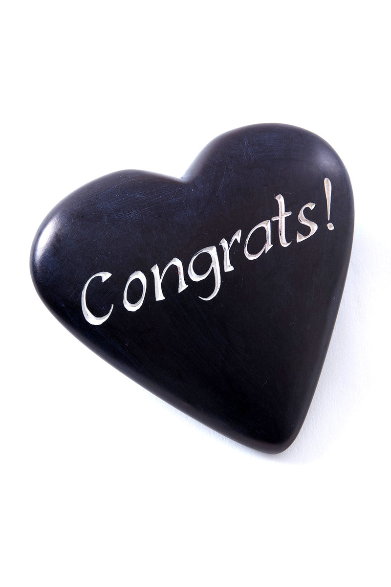 Kisii Stone Celebration Heart:  Congrats!