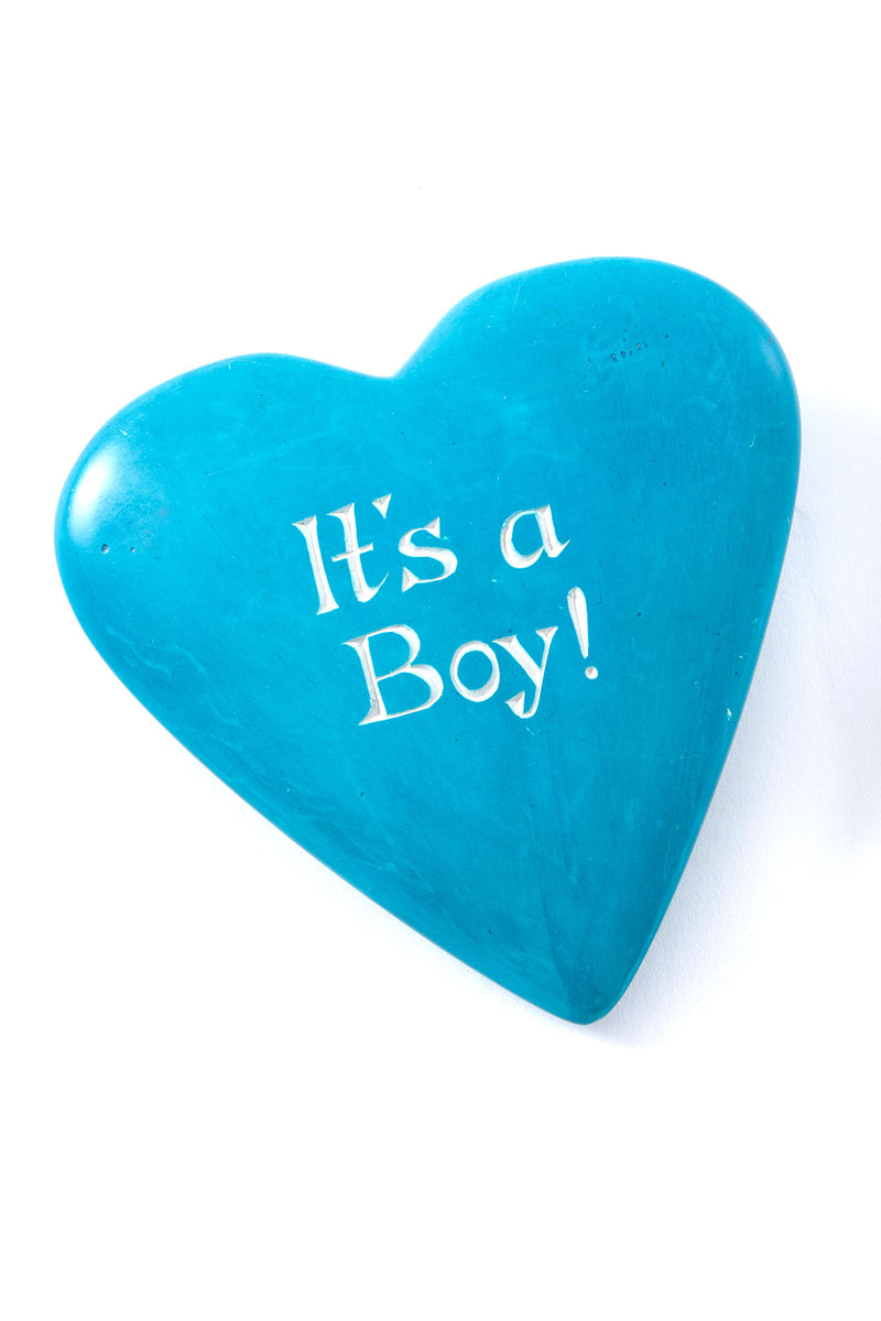 Kisii Stone Celebration Heart:  It's a Boy!