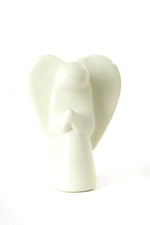 Set of Four White Soapstone Praying Angel Sculptures Default Title