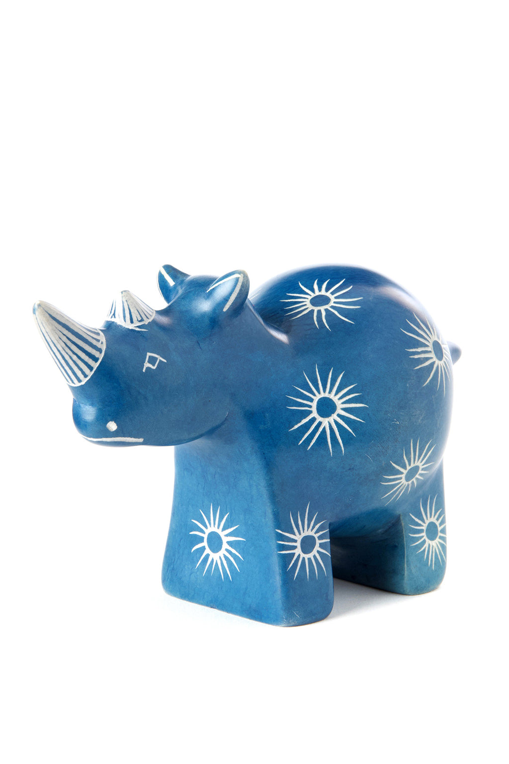 Blue Milkweed Soapstone Rhino Sculpture Default Title