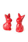 Set of Two Red Soapstone Baby Bunny Rabbits Default Title