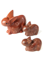 Set of Two Brown Soapstone Baby Bunny Rabbits Default Title