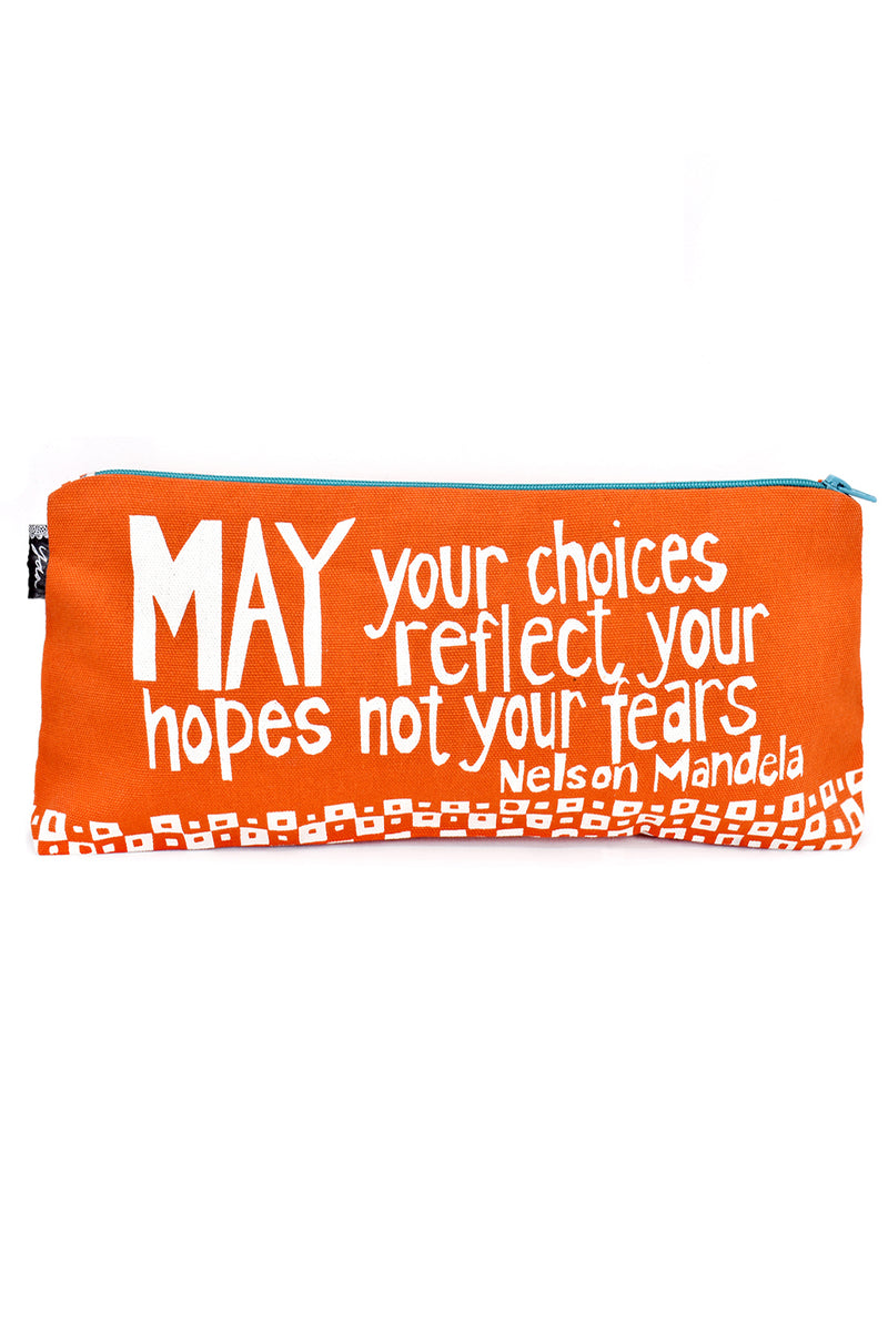 Orange <i>Reflect Your Hopes</i> 12" Mandela Pouch
