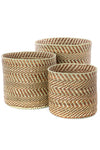 Brown & Natural Maila Milulu Reed Baskets