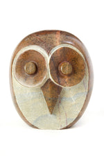 Large Shona Serpentine Stone Owl Sculpture