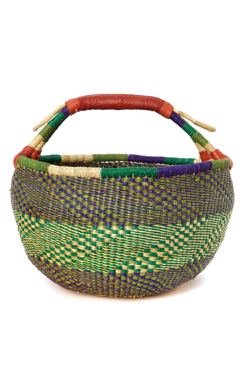Ghanaian Bolga Farmer's Market Shopper Basket - Assorted