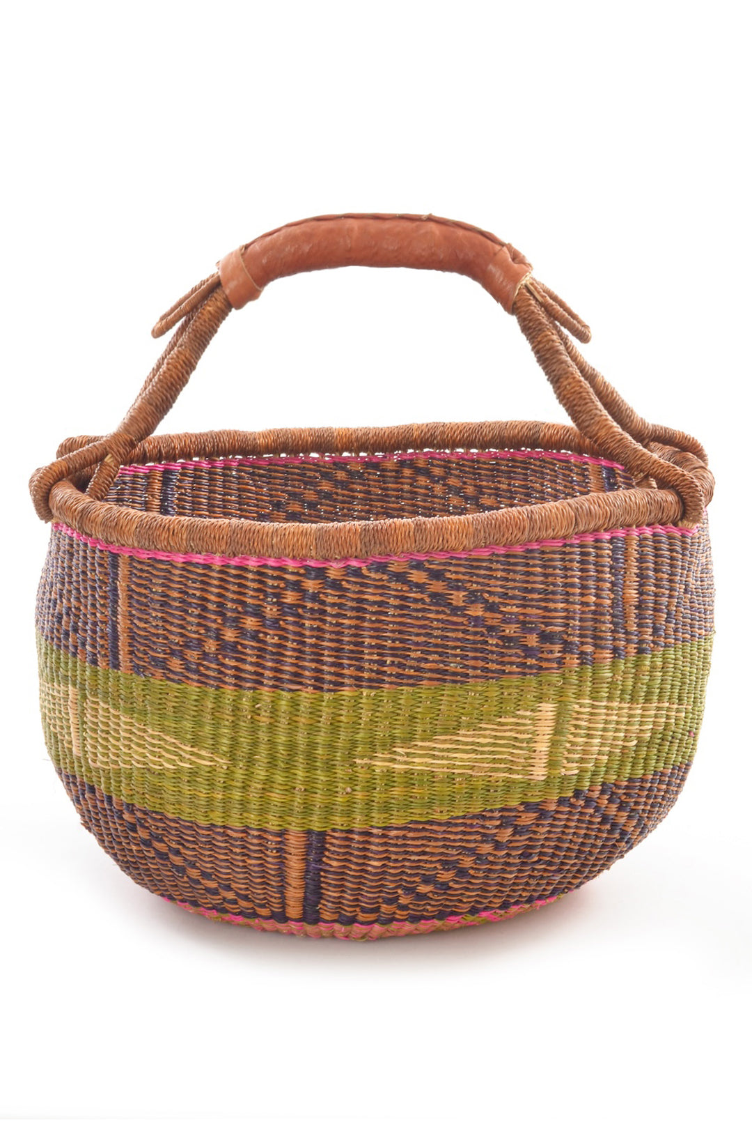Ghanaian Bolga Farmer's Market Shopper Basket - Assorted