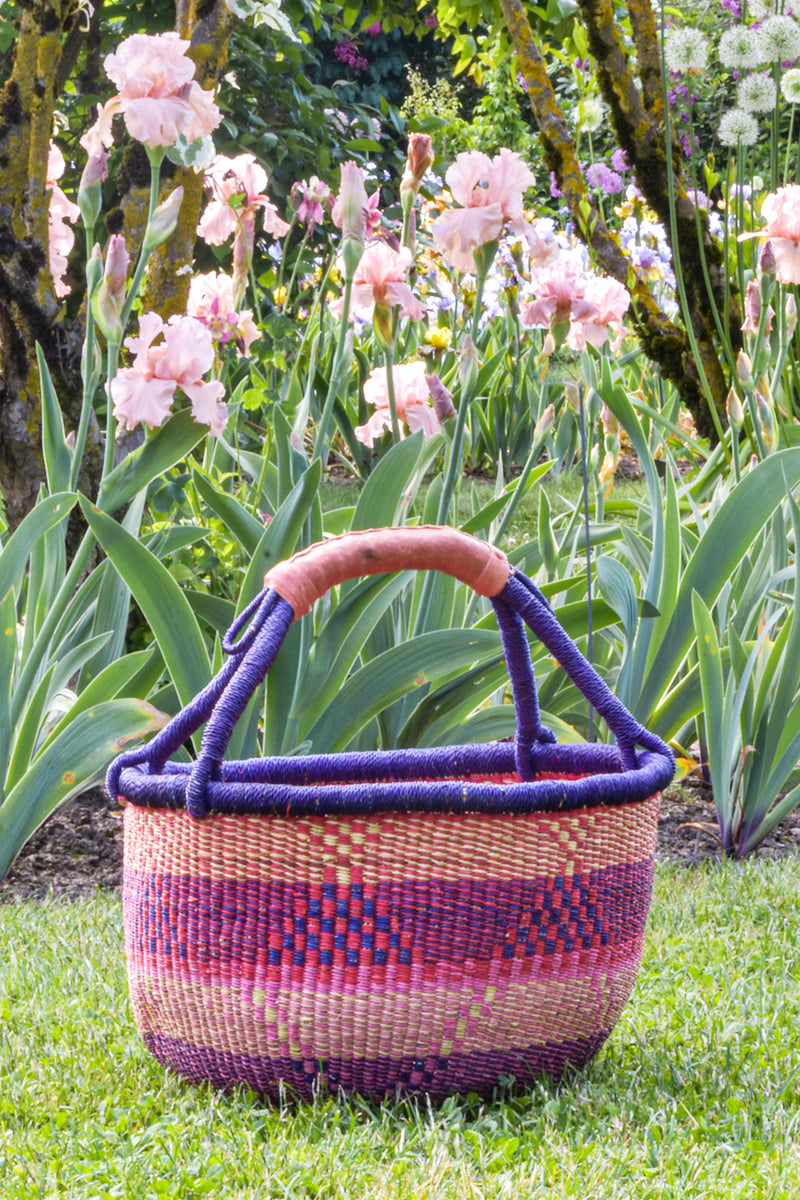 Ghanaian Bolga Farmer's Market Shopper Basket - Assorted
