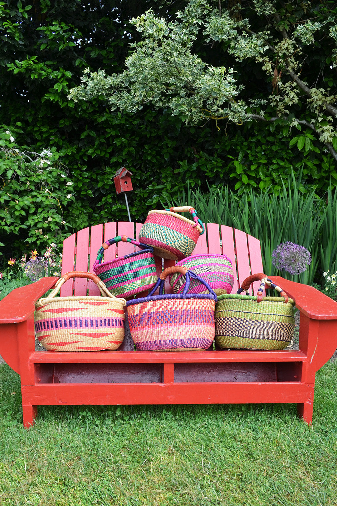 Ghanaian Bolga Farmer's Market Shopper Basket - Assorted