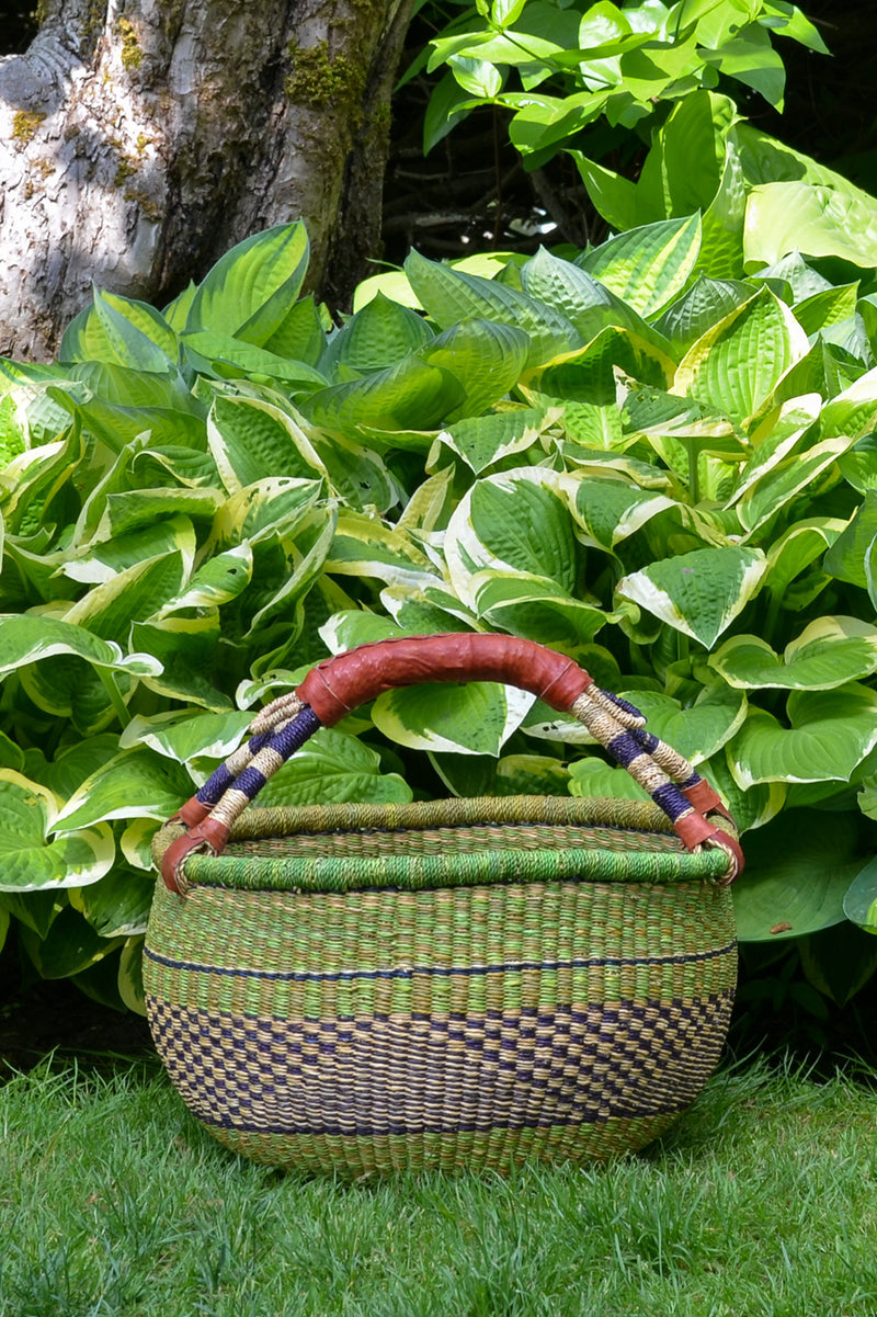 Ghanaian Bolga Farmer's Market Shopper Basket - Assorted
