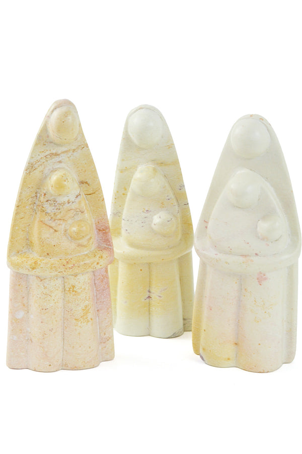 Kenyan Natural Soapstone Holy Family Sculpture