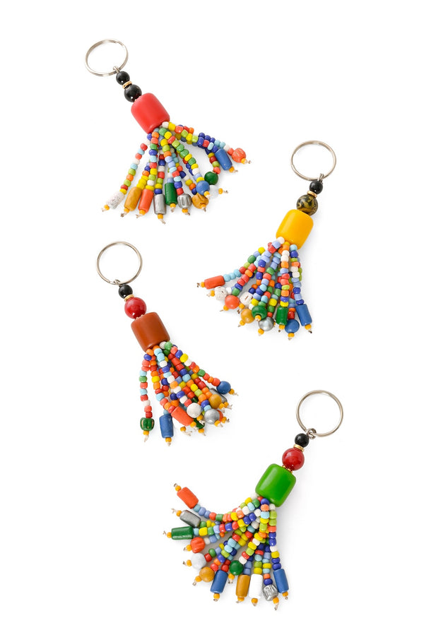 Colorful Beaded Tassel Keychain