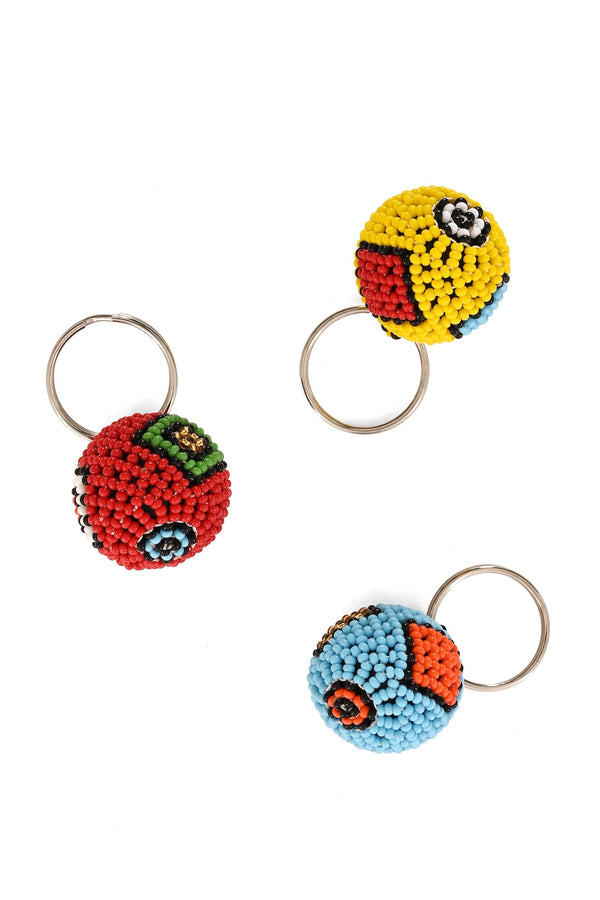 Mosaic Beaded Globe Keychains - Assorted