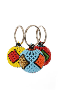 Mosaic Beaded Globe Keychains - Assorted