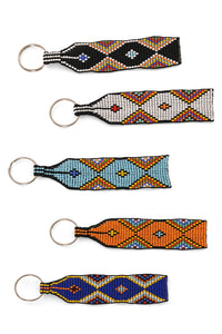 Mosaic Beaded Strap Keychains - Assorted