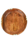 <i>Imperfect:</i> 10" Wild Olive Wood Round Serving Plate with Striped Bone Inlay