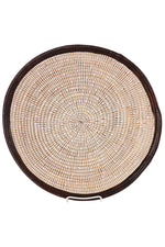 <i>Imperfect:</i> Brown and White Leather Trimmed Basket in Assorted Patterns