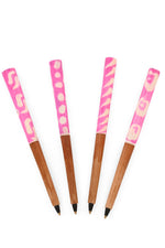 Akamba Batik Dyed Cow Bone and Wild Olive Wood Ink Pen - Pink