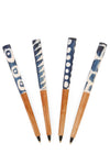 Akamba Batik Dyed Cow Bone and Wild Olive Wood Ink Pen - Blue