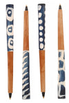 Akamba Batik Dyed Cow Bone and Wild Olive Wood Ink Pen - Blue