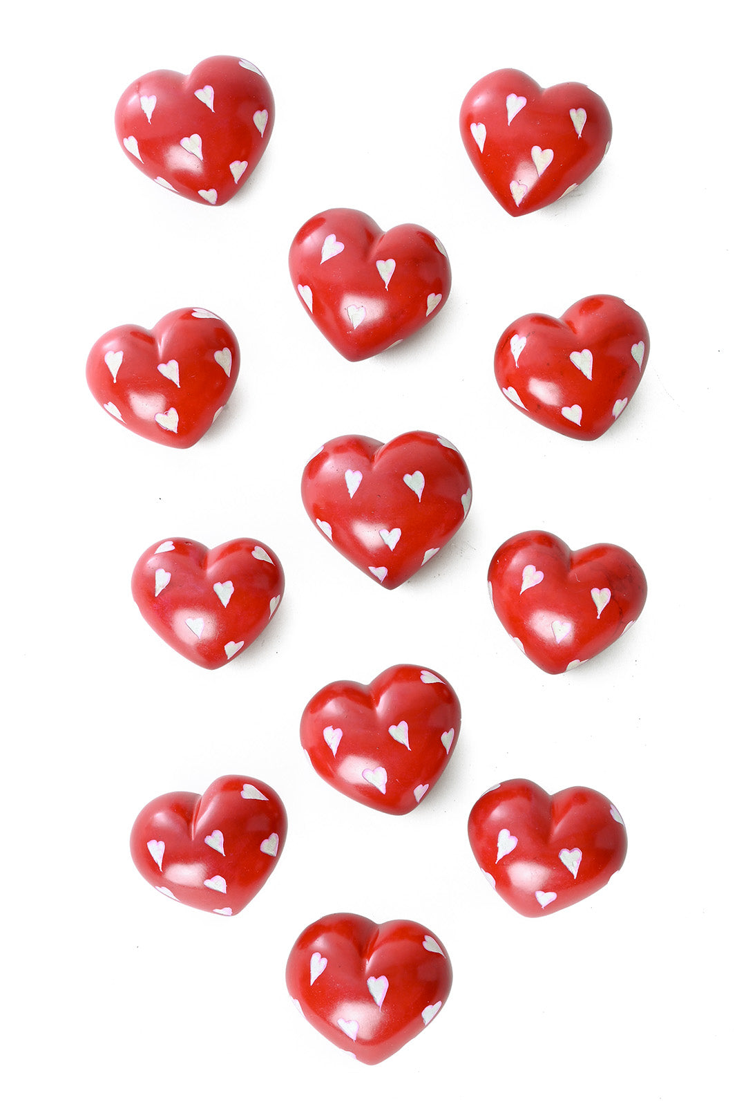 Dozen Red Soapstone Hearts on Hearts  - Valentine's Day Gifts