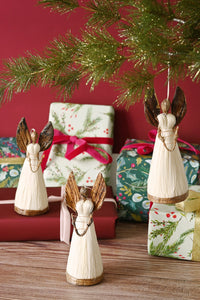 Sisal Angel Song Holiday Ornament