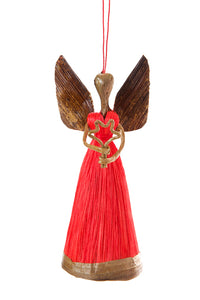 Pomegranate Sisal Angel of Light Holiday Ornament