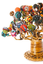 Banana Fiber Baobab Tree with Kitenge Cloth Baubles