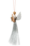 Banana Fiber & Silver Thread Angel Ornament