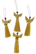 Banana Fiber & Gold Thread Angel Ornament