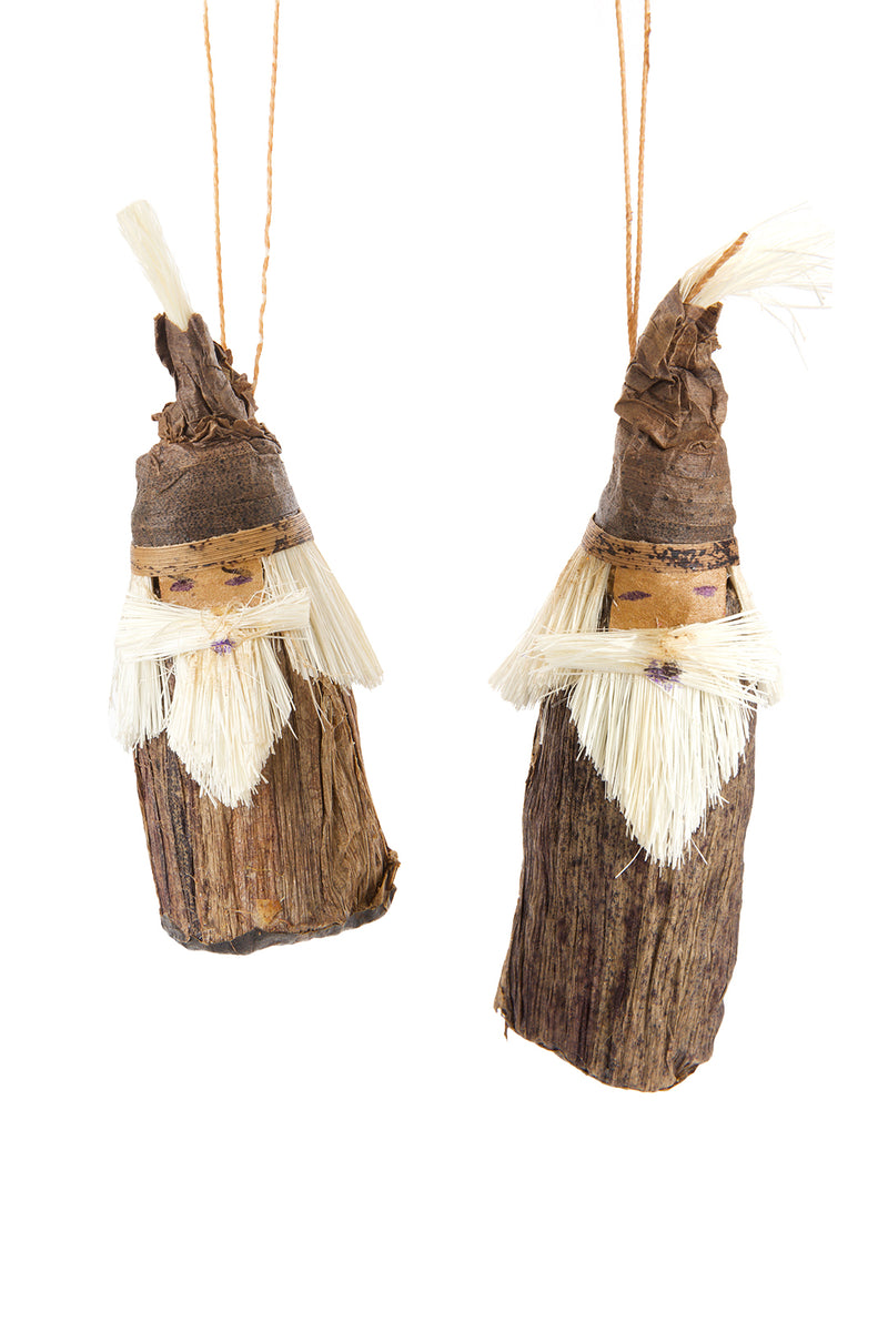 Natural Gnome Santa Holiday Ornaments