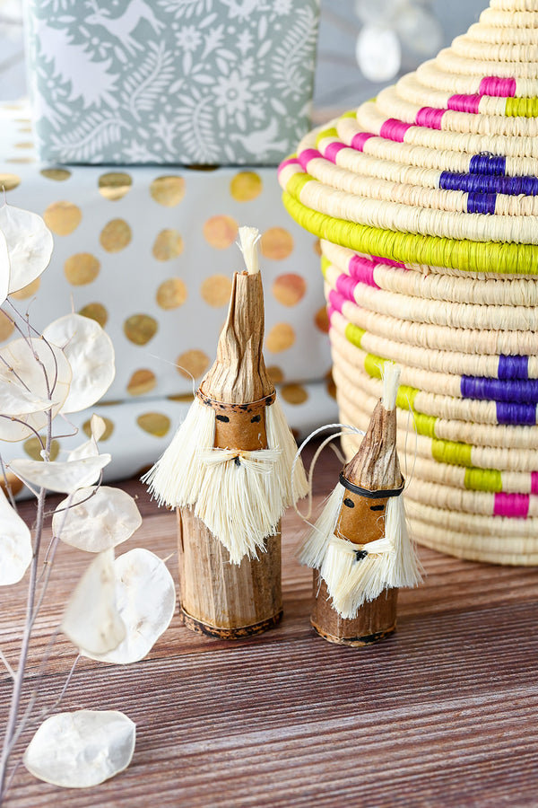 Natural Gnome Santa Holiday Ornament