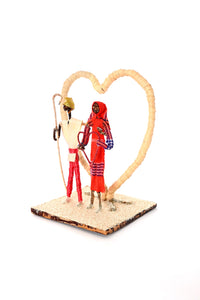 Banana Fiber Loving Couple Sculpture  - Valentine's Day Gifts