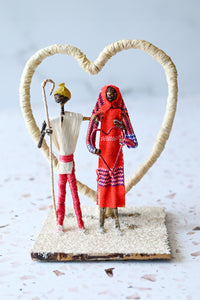 Banana Fiber Loving Couple Sculpture  - Valentine's Day Gifts